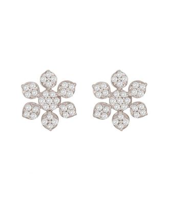 Suzy Levian 14K 0.13 Ct. Tw. Diamond Snowflake Earrings