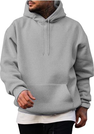 Generic Mens Sweatshirts Oversized Hoodies Oversized Fleece Sweatshirt With Pockets Long Sleeve Fleece Tops Plain Baggy Pullovers Sweaters Big And Tall Hoody 