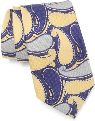 Robert Graham Paisley Silk Tie in Navy/Gold at Nordstrom Rack