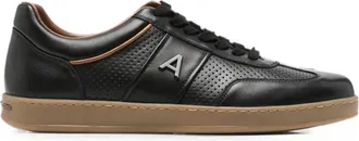 Alberto Gozzi Black Perforated Detailing Suede Sneakers