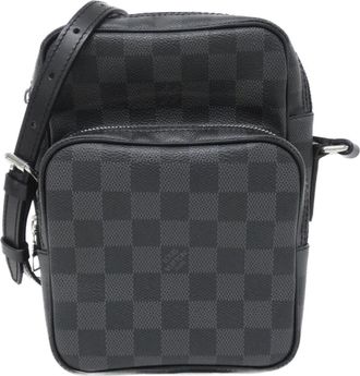 Louis Vuitton Dark Gray Graphite Coated Canvas Shoulder Bag (Pre-Owned)