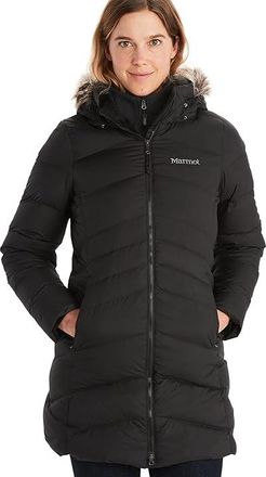 Marmot Montreal Coat Womens Coat Black 2 : LG, Down/Polyester/Faux Fur
