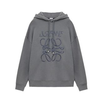 Loewe Split Logo Relaxed Fit Hoodie - Heren - Sweatshirts & Hoodies - Grijs - Maat: XL Katoen
