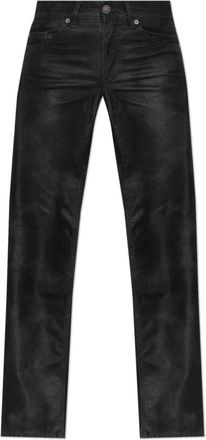 Isabel Marant Broeken, Dames, Zwart, S, Leer, Kelsie Broeken