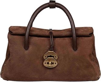 Zanellato Dotta Jones S Brown Suede Bag