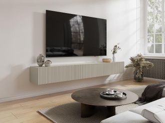 Vente-Unique Mobile TV sospeso con 3 ante Beige - DANTAY di PASCAL MORABITO