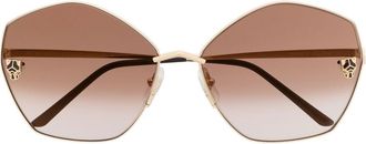 Cartier panther-head tinted sunglasses - women - Metal (Other) - 63 - Gold