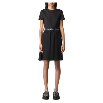 Calvin Klein Elegante Sportieve Logo Jurk - Dames - Korte kleedjes - Zwart - XS - Kleedjes