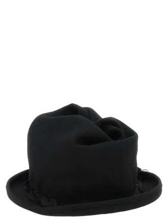 Yohji Yamamoto Mens Black Wool Fedora Accessory