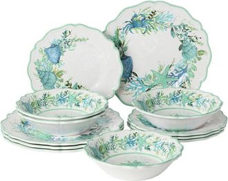 Certified International Sea Glass Melamine 12Pc Dinnerware Set