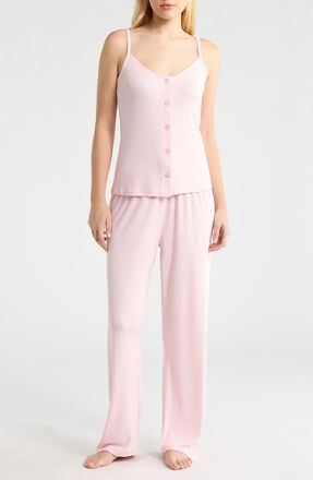 French Connection Rib Camisole & Pants Sleep Set in Icy Pink at Nordstrom, Size X-Large