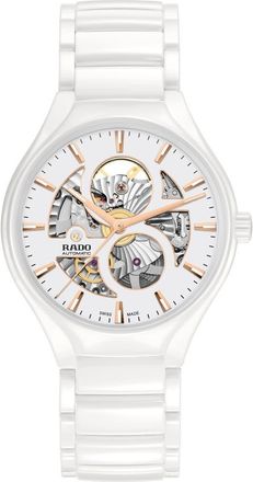 Rado True Round Automatic Open Heart Bracelet Watch, 40mm in White at Nordstrom