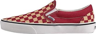 Vans Game Day Classic Slip-On Checkerboard Burgundy Red Gold VN000EACBGL