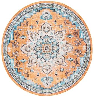 Safavieh Alfombra naranja/verde azulado 152 x 152 cm