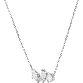 LuvMyJewelry Selara 14K Gold Lab Grown Diamond Necklace - 1 Ct in 14K White Gold at Nordstrom