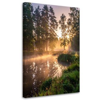 Feeby Impresi&oacute;n De Imagen, Lago Bosque Niebla Paisaje, 70x100
