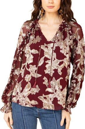 Hale Bob Hale Bob Long Sleeve Robin Silk-Blend Blouse