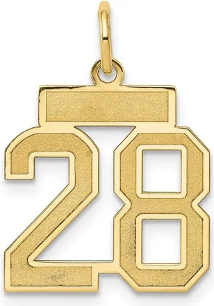 Diamond2Deal 14k Yellow Gold Small Satin Number Charm Pendant
