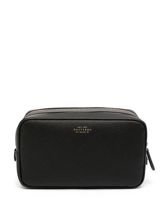 Smythson Astuccio da bagno con doppia zip - Nero