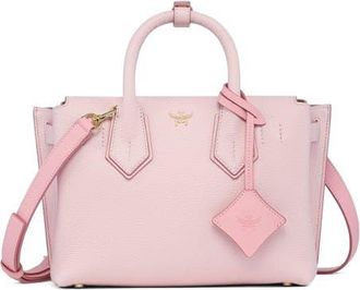 MCM Small Milla Tote in Spanish Embossed Leather in Lotus Pink at Nordstrom