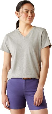 Ariat Womens Rebar Cotton Strong Standard V-Neck T-Shirt in Heather Grey, Size X-Small, by Ariat