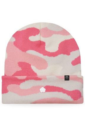 Dalix Lil Flower Beanie Cap in Pink Camo at Nordstrom