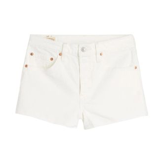 Levi's Ribcage Denim Shorts - Dames - Denim shorts - Wit - W28 - Denim - Korte Broeken