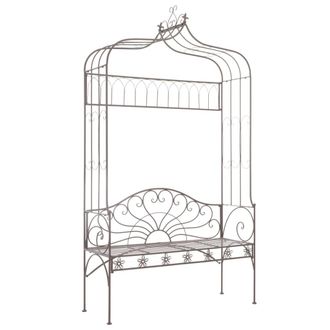 vidaXL Vidaxl - Banco De Jard&iacute;n Metal Marr&oacute;n Envejecido 122 Cm