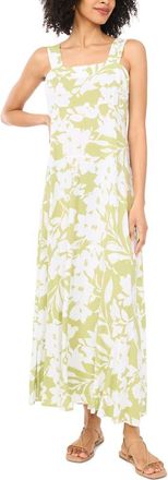 Vince Camuto Print Sleeveless Maxi Dress in Flora Green at Nordstrom, Size Xx-Large