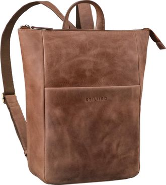 STILORD Linda Real Leather Backpack Women Large Laptop Backpack for 13-13.3 Inch Notebook Ladies Rucksack Womens Backpacks for Work Daypack Genuine Leather, C