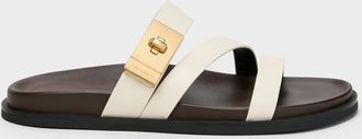 Charles & Keith Aelin Metallic-Buckle Strappy Sandals