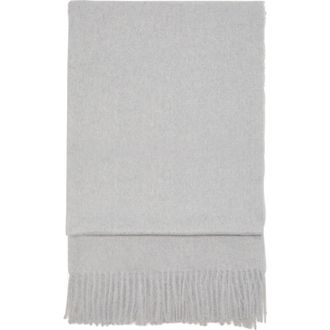 Mango Fringe Scarf in Light Heather Grey at Nordstrom
