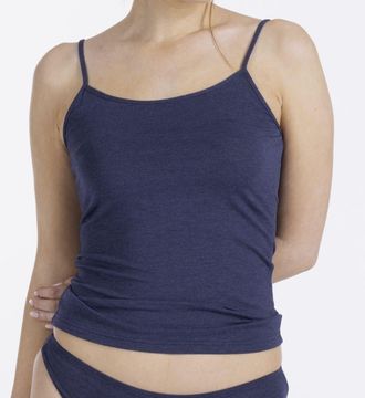 Nina Von C. Achseltop NINA VON C. Light & Easy, Damen, Gr. 40, N-Gr, blau (denim melange), Obermaterial: 95% Modal, 5% Elasthan, meliert, bequem, Rundhals, Unterh