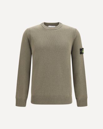 Stone Island Maglione girocollo con patch logo sul braccio Man XL