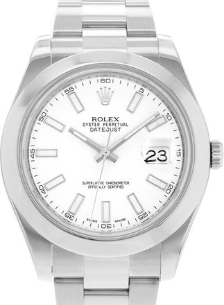 Rolex Pre-owned Rolex Datejust II Automatic Chronometer White Dial Mens Watch 116300 WSO