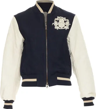Dries Van Noten embroidered linen wool bomber jacket