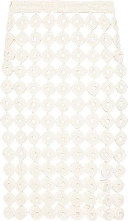 Wales Bonner Stanza Knit Skirt - Dames - Kokerrokken - Beige - S - Katoen - Rokken