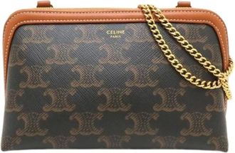Celine Pre-owned Canvas Shoulder Bag - Dames - Pre-owned - Bruin - Maat: ONE Size