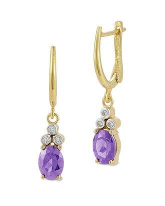 I.Reiss Company 14K 2.37 Ct. Tw. Diamond & Amethyst Dangle Earrings