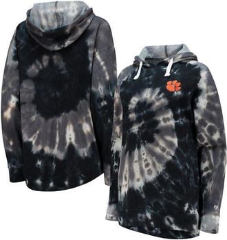 Colosseum Womens Colosseum Black Clemson Tigers Slow Ride Spiral Tie-Dye Oversized Pullover Hoodie at Nordstrom, Size Medium