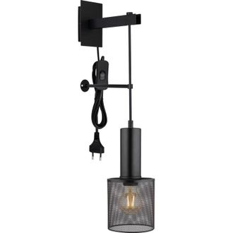 Globo Lighting Jedd L&aacute;mpara De Pared De 12 Cm, Color Negro Mate, 1 Bombilla E27