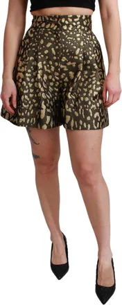 Dolce & Gabbana Black Gold High Waist Mini Cotton Womens Shorts