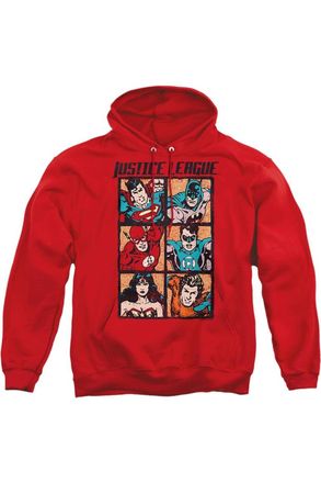 Gildan Justice League of America Rough Panels Adult Pull Over Hoodie / Hooded Sweatshirt