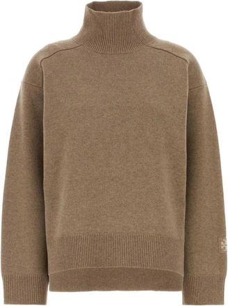 Tory Burch Merino wollen coltrui - Dames - Coltruien - Beige - XS - Wol - Truien & Vesten
