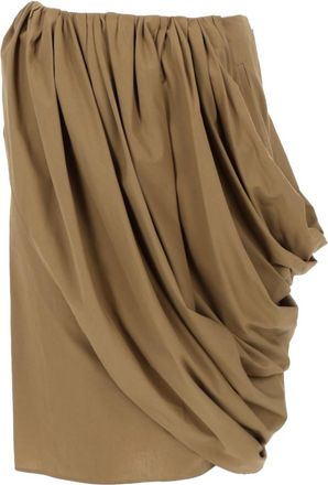 Chlo&eacute; Green Solid Pleated Midi Skirt