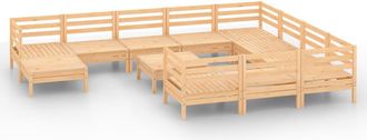 vidaXL Juego De Muebles De Jard&iacute;n 12 Piezas Madera Maciza De Pino Vidaxl