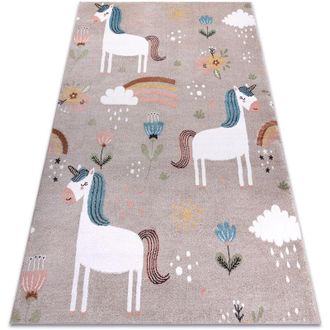RugsX Rugsx - Alfombra Fun Sweety Para Ni&ntilde;os, Unicornio, Arcoiris Beige Multicolour 200x290 Cm