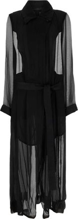 Ann Demeulemeester Womens Black Crepe Georgine Trench Coat Silk - Size EU 34 (Womens)