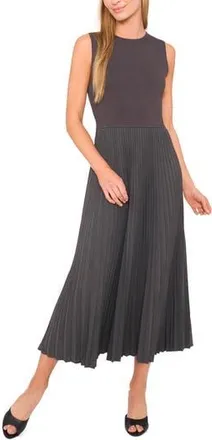 Halogen Mixed Media Sleeveless Maxi Dress in Greystone Heather at Nordstrom Rack, Size X-Large