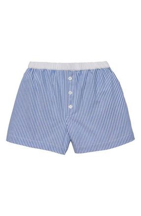 Petite Plume Cotton Twill Pajama Shorts in Blue at Nordstrom, Size X-Small